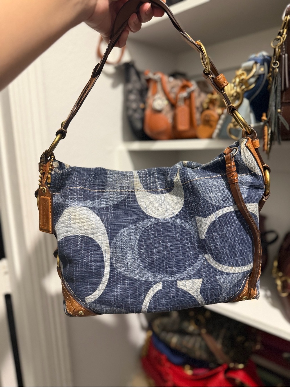 Vintage Coach Denim Carly (medium)